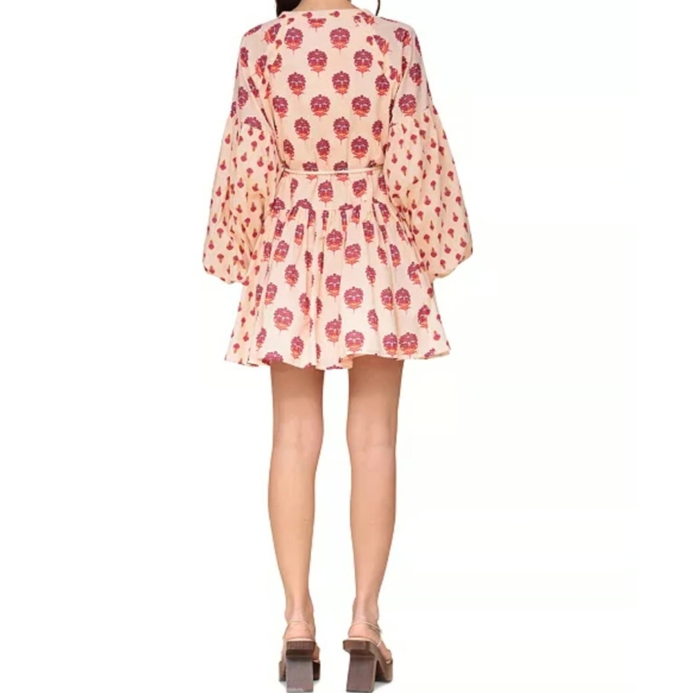 🔥Avec Les Filles Cotton Mixed-Print Floral Print Dress - Picture 6 of 6